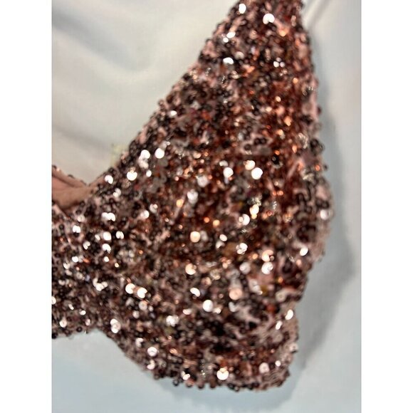 Intimately By Free People Women's Pale Pink Big Night Crop Top Sequin Size Small - Picture 3 of 8